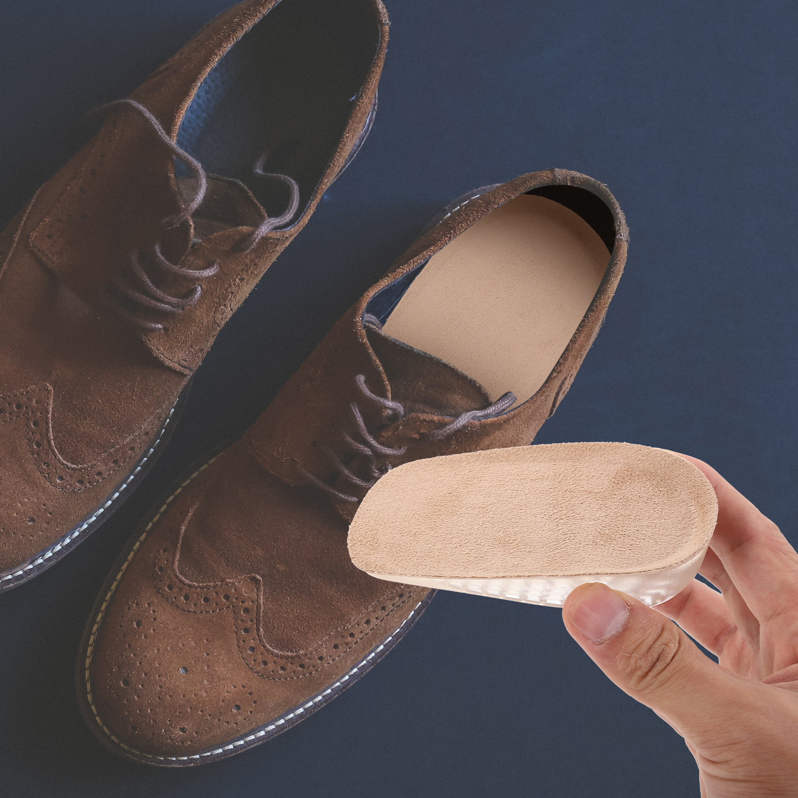 2 Cm Inner Booster Pad Lift Height Insoles Increase Shoe Pads High Elasticity Gel Increasing Man