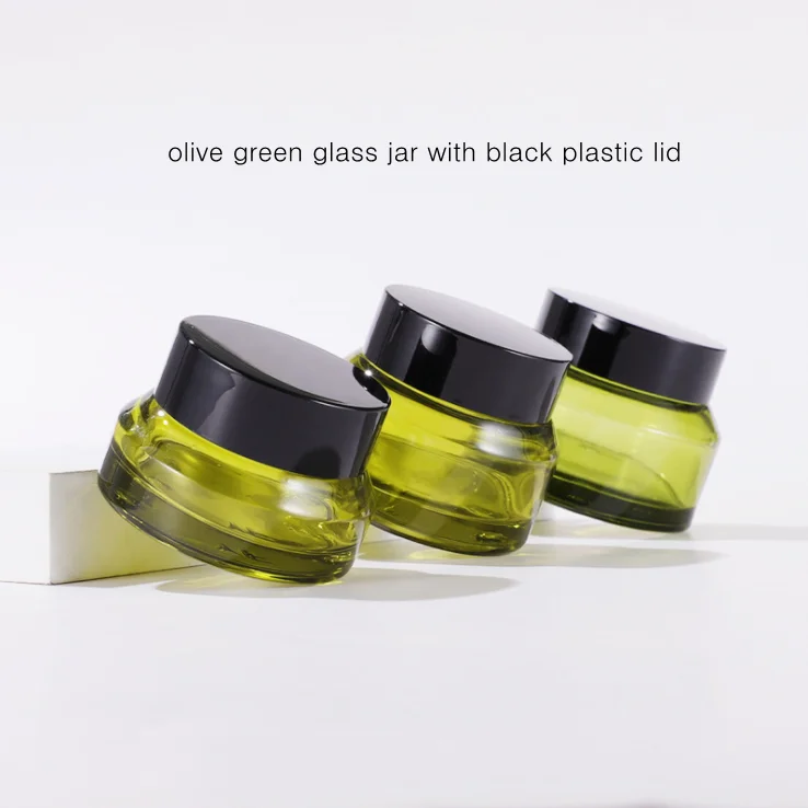 Cosmetic Glass Storage Jars with Lid Clear Cream Nail Art Containers Round Shape Amber Glass Jars Cosmetics Lotion Containers