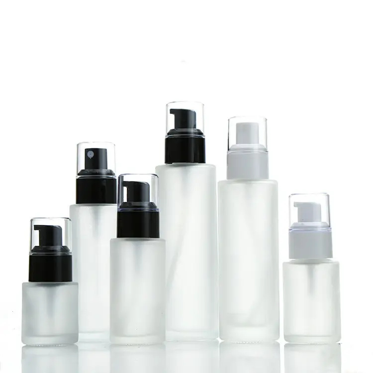 20-120ml frosted glass Parfum Spray Alcohol Bottle for Cosmetics, 1OZ 60ml Lotion Serum Airless Pump Bottle Dispenser Wholesale