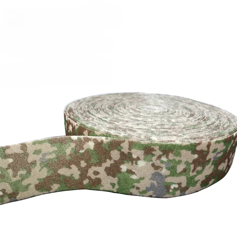 10CM Wide Fabric Sewing Belt Woolen No Glue Strong Sticky Camo Ribbon Webbing Tatical Gear Hunting Accessories Sport Telas TMC